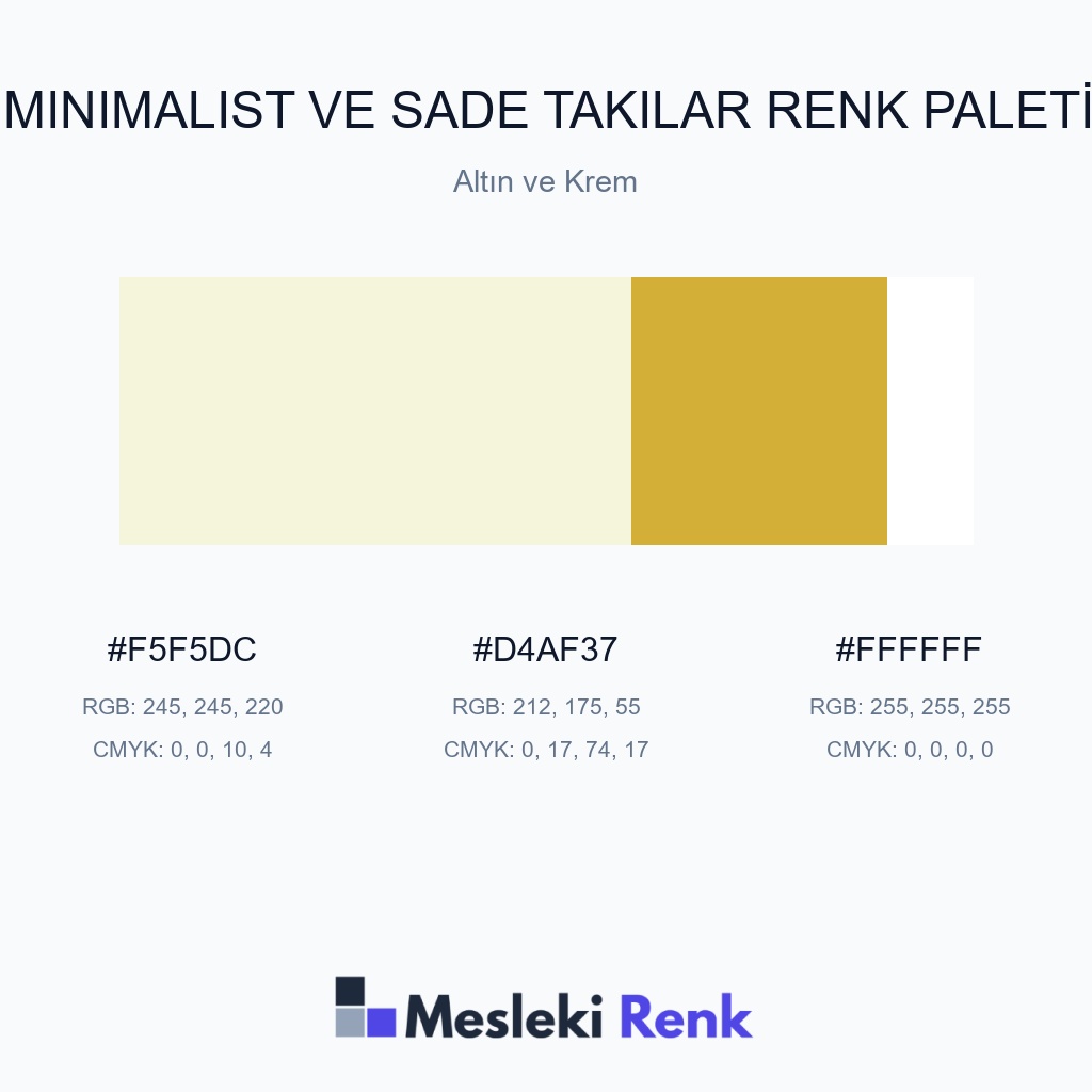 Minimalist ve Sade Takılar Altın ve Krem Renk Paleti