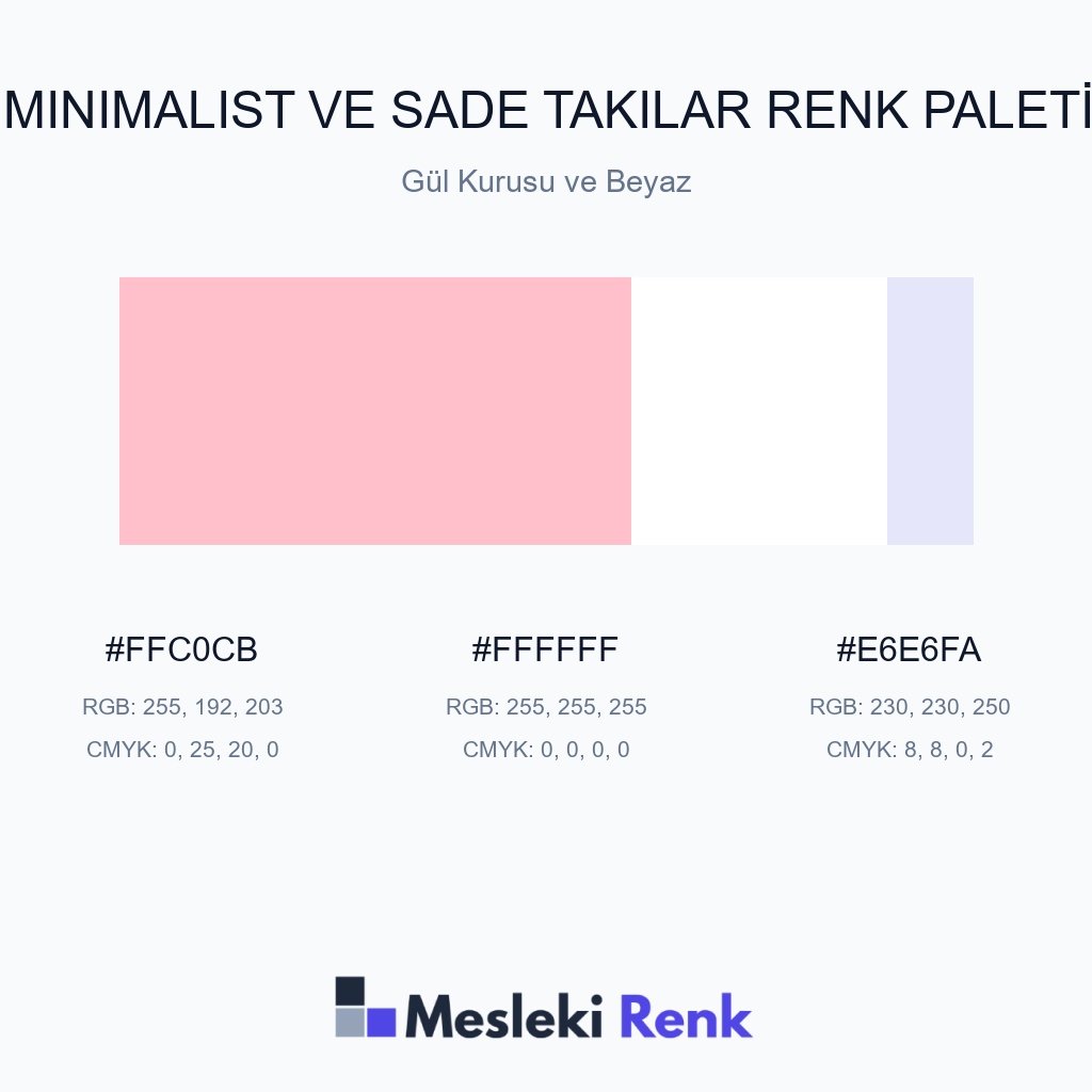 Minimalist ve Sade Takılar Gül Kurusu ve Beyaz Renk Paleti