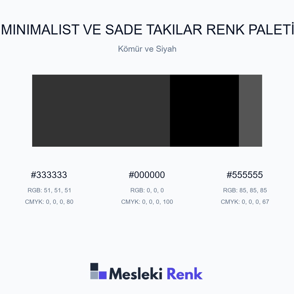 Minimalist ve Sade Takılar Kömür ve Siyah Renk Paleti