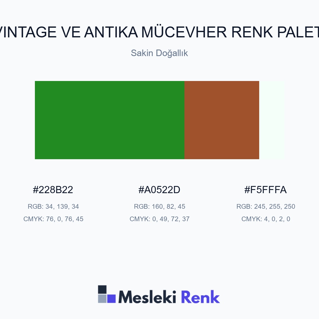 Vintage ve Antika Mücevher Sakin Doğallık Renk Paleti