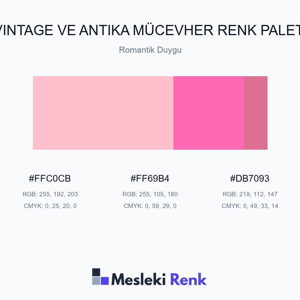 Vintage ve Antika Mücevher Romantik Duygu Renk Paleti
