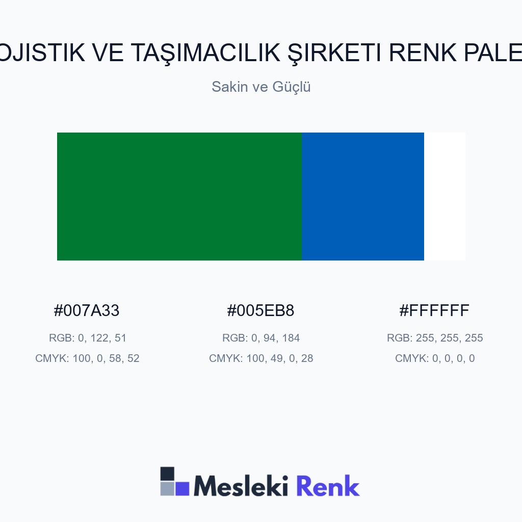 Lojistik ve Taşımacılık Şirketi Sakin ve Güçlü Renk Paleti