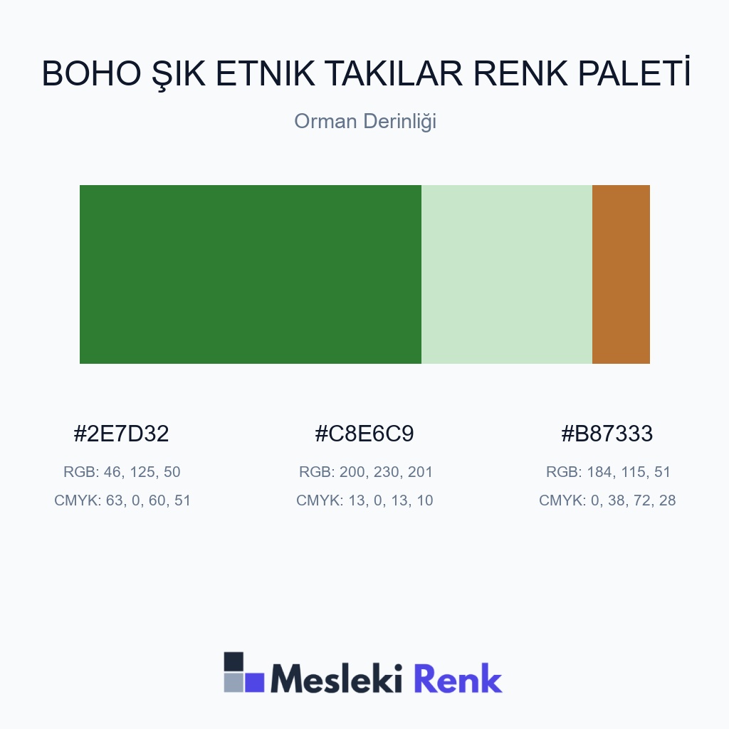 Boho Şık Etnik Takılar Orman Derinliği Renk Paleti