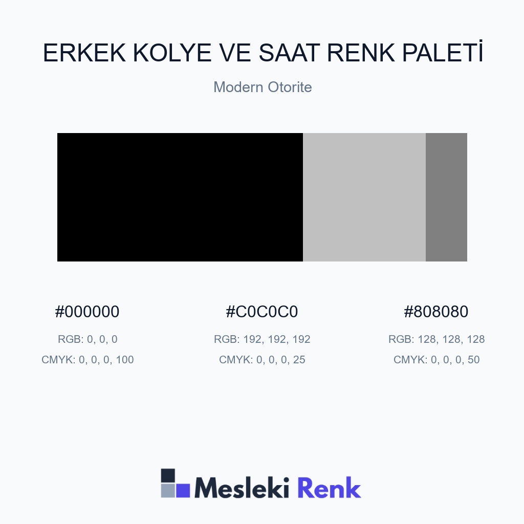 Erkek Kolye ve Saat Modern Otorite Renk Paleti