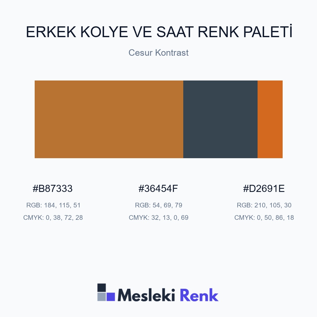 Erkek Kolye ve Saat Cesur Kontrast Renk Paleti