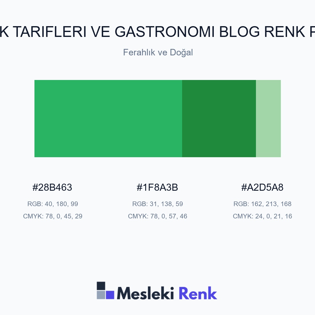 Yemek Tarifleri ve Gastronomi Blog Ferahlık ve Doğal Renk Paleti