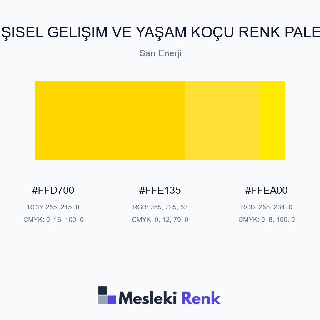Kişisel Gelişim ve Yaşam Koçu Sarı Enerji Renk Paleti
