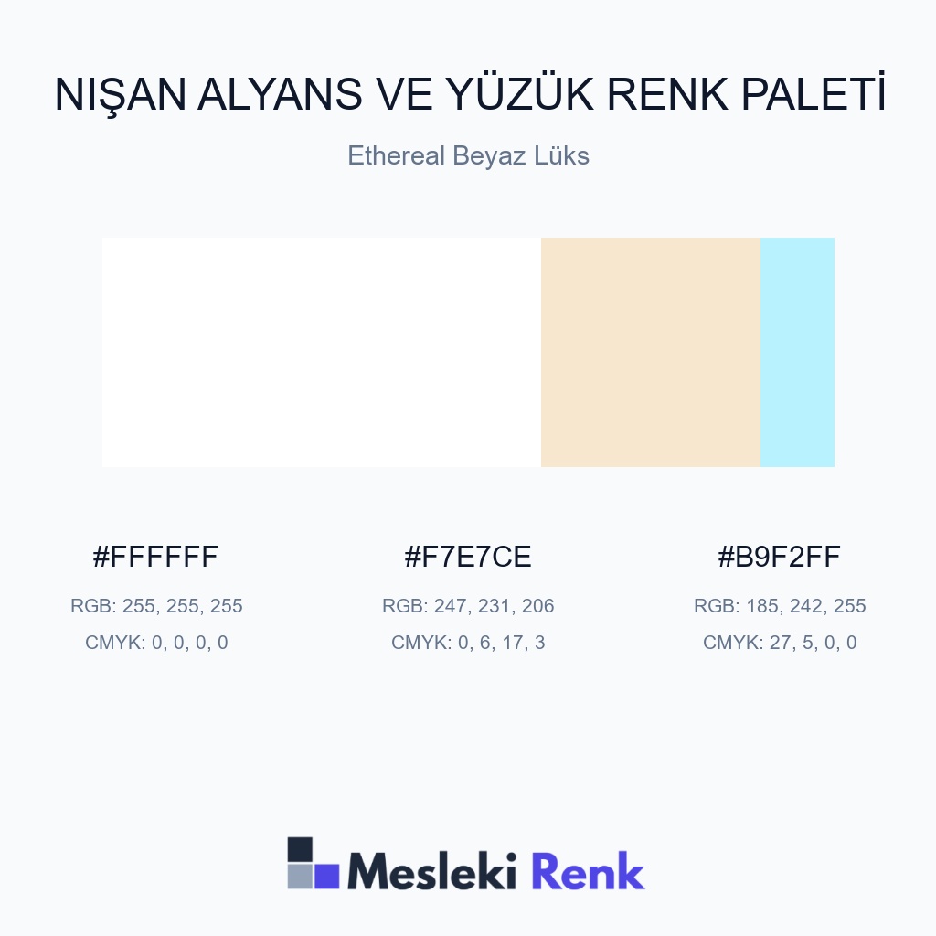 Nişan Alyans ve Yüzük Ethereal Beyaz Lüks Renk Paleti