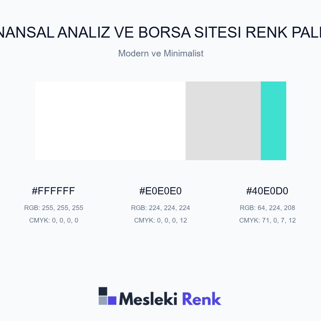 Finansal Analiz ve Borsa Sitesi Modern ve Minimalist Renk Paleti