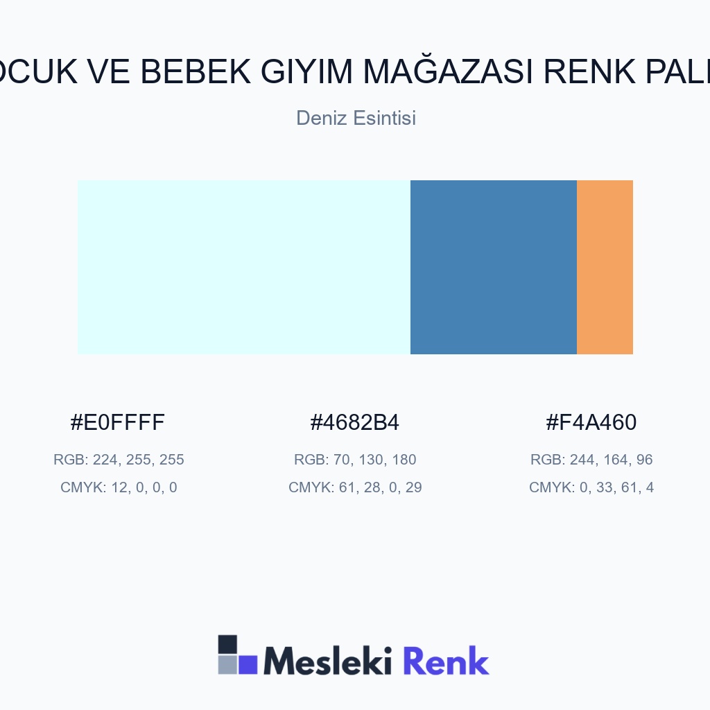 Çocuk ve Bebek Giyim Mağazası Deniz Esintisi Renk Paleti