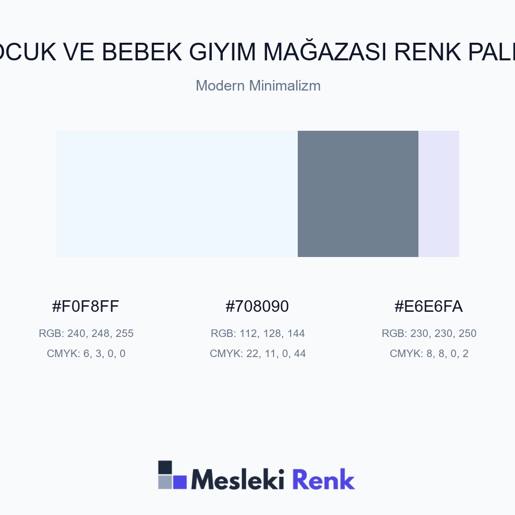 Çocuk ve Bebek Giyim Mağazası Modern Minimalizm Renk Paleti