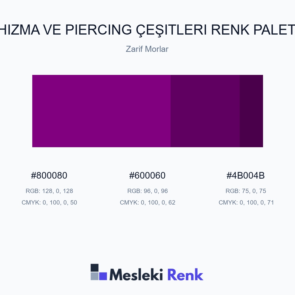 Hızma ve Piercing Çeşitleri Zarif Morlar Renk Paleti