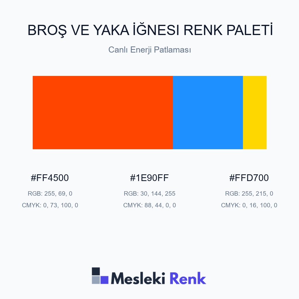 Broş ve Yaka İğnesi Canlı Enerji Patlaması Renk Paleti