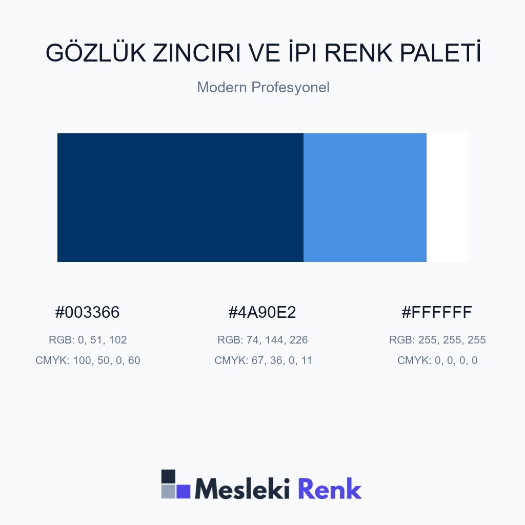 Gözlük Zinciri ve İpi Modern Profesyonel Renk Paleti