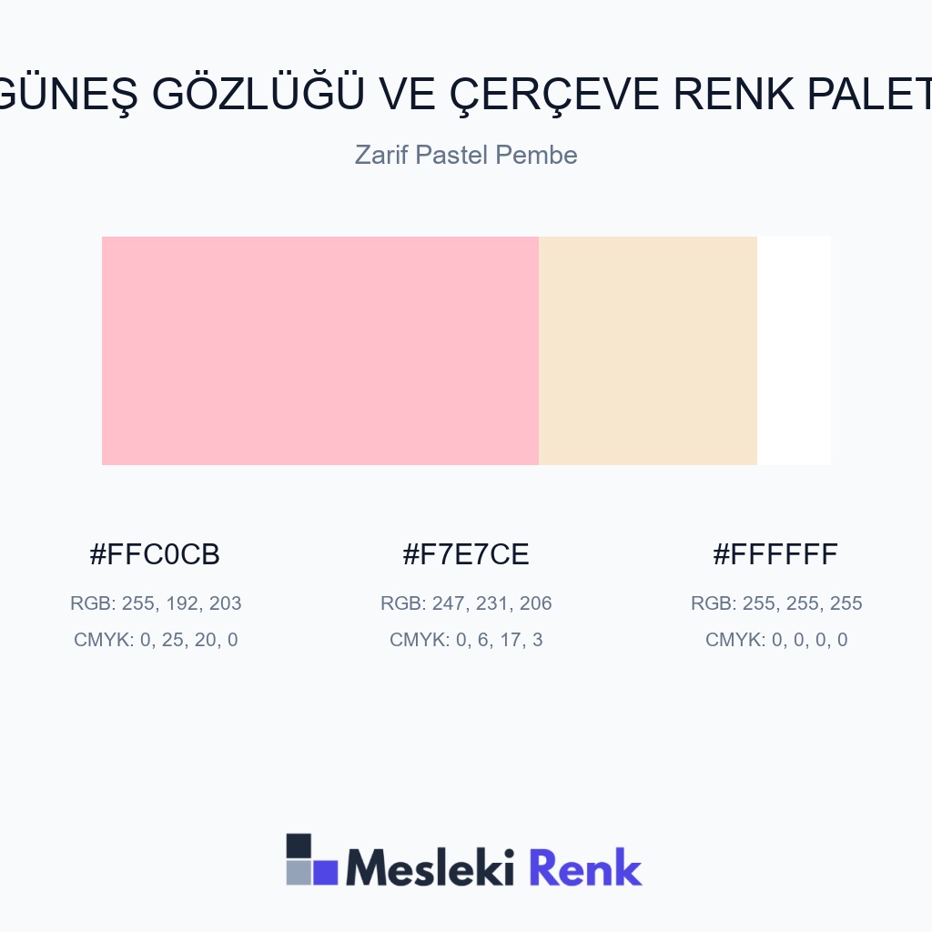 Güneş Gözlüğü ve Çerçeve Zarif Pastel Pembe Renk Paleti