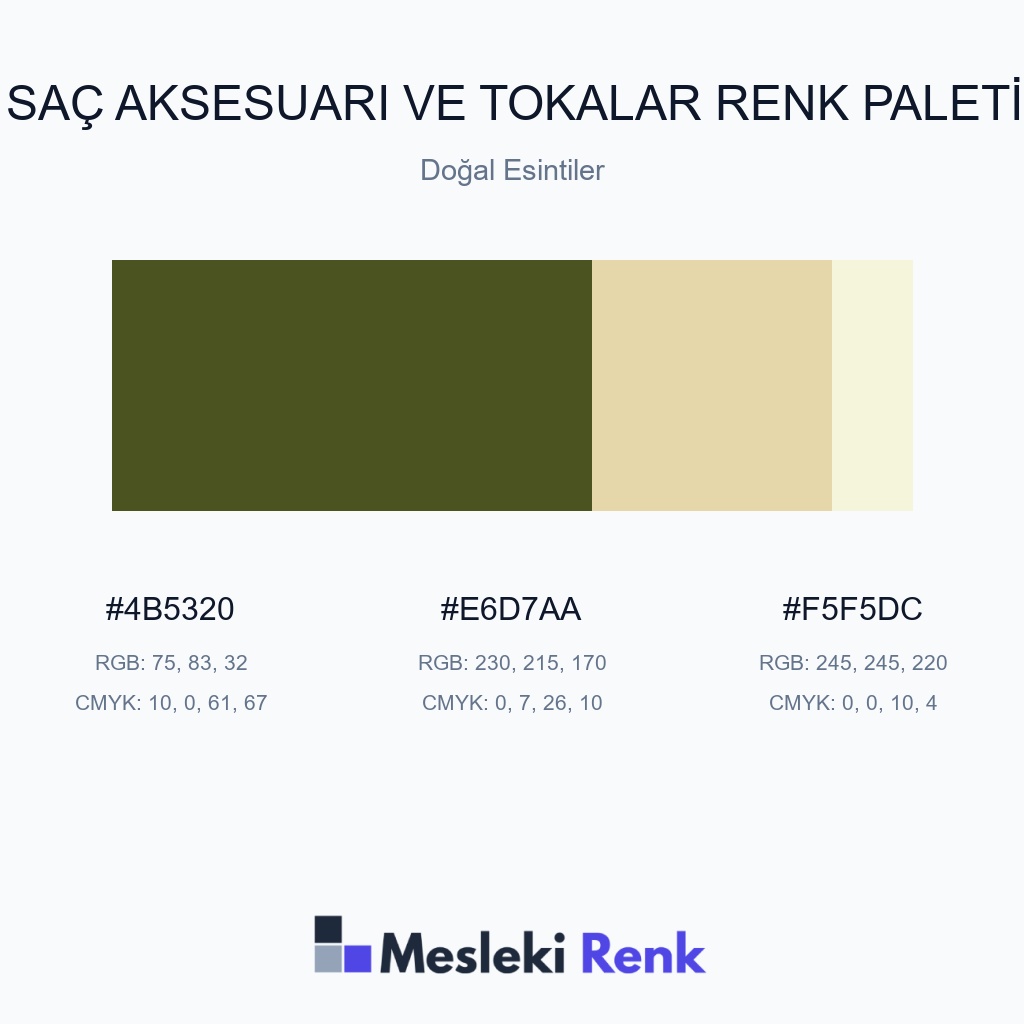 Saç Aksesuarı ve Tokalar Doğal Esintiler Renk Paleti