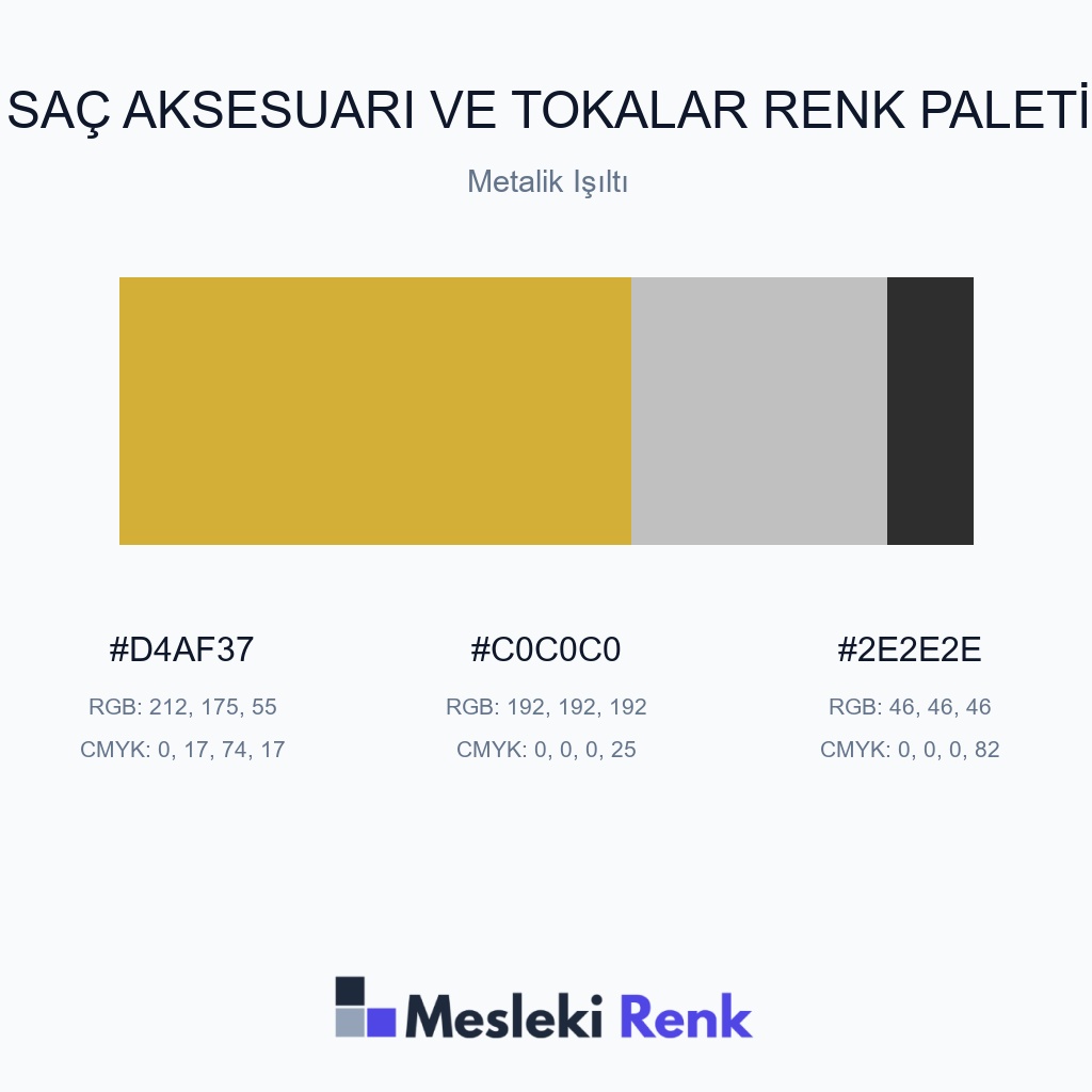 Saç Aksesuarı ve Tokalar Metalik Işıltı Renk Paleti