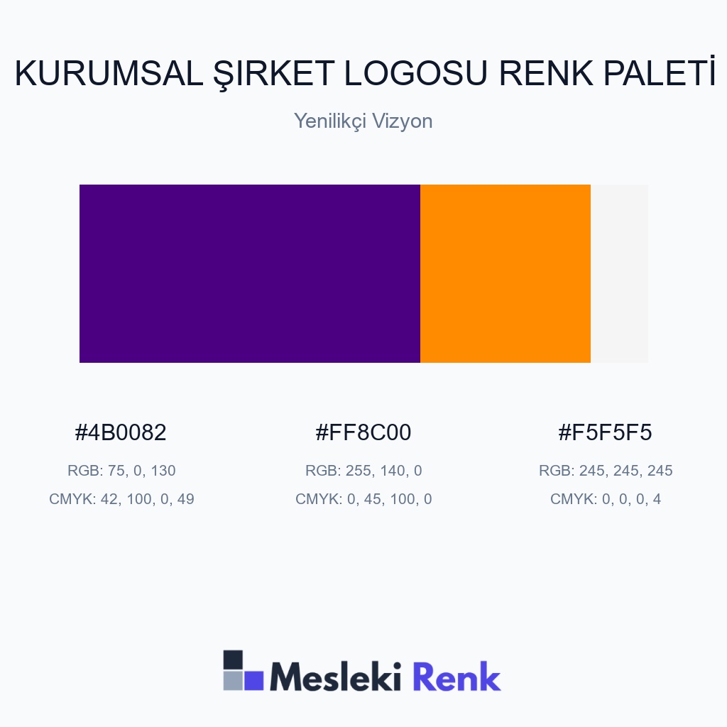 Kurumsal Şirket Logosu Yenilikçi Vizyon Renk Paleti