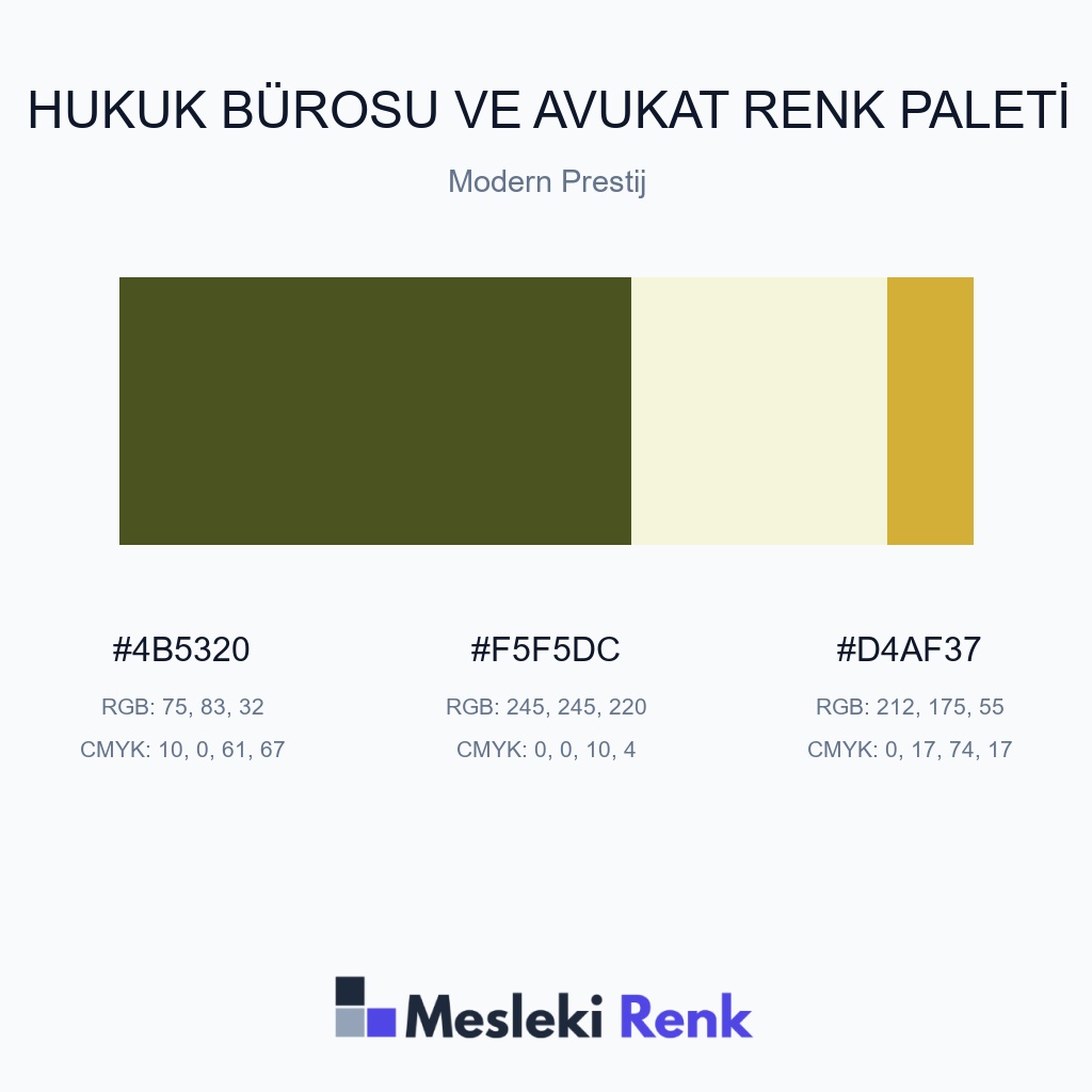 Hukuk Bürosu ve Avukat Modern Prestij Renk Paleti