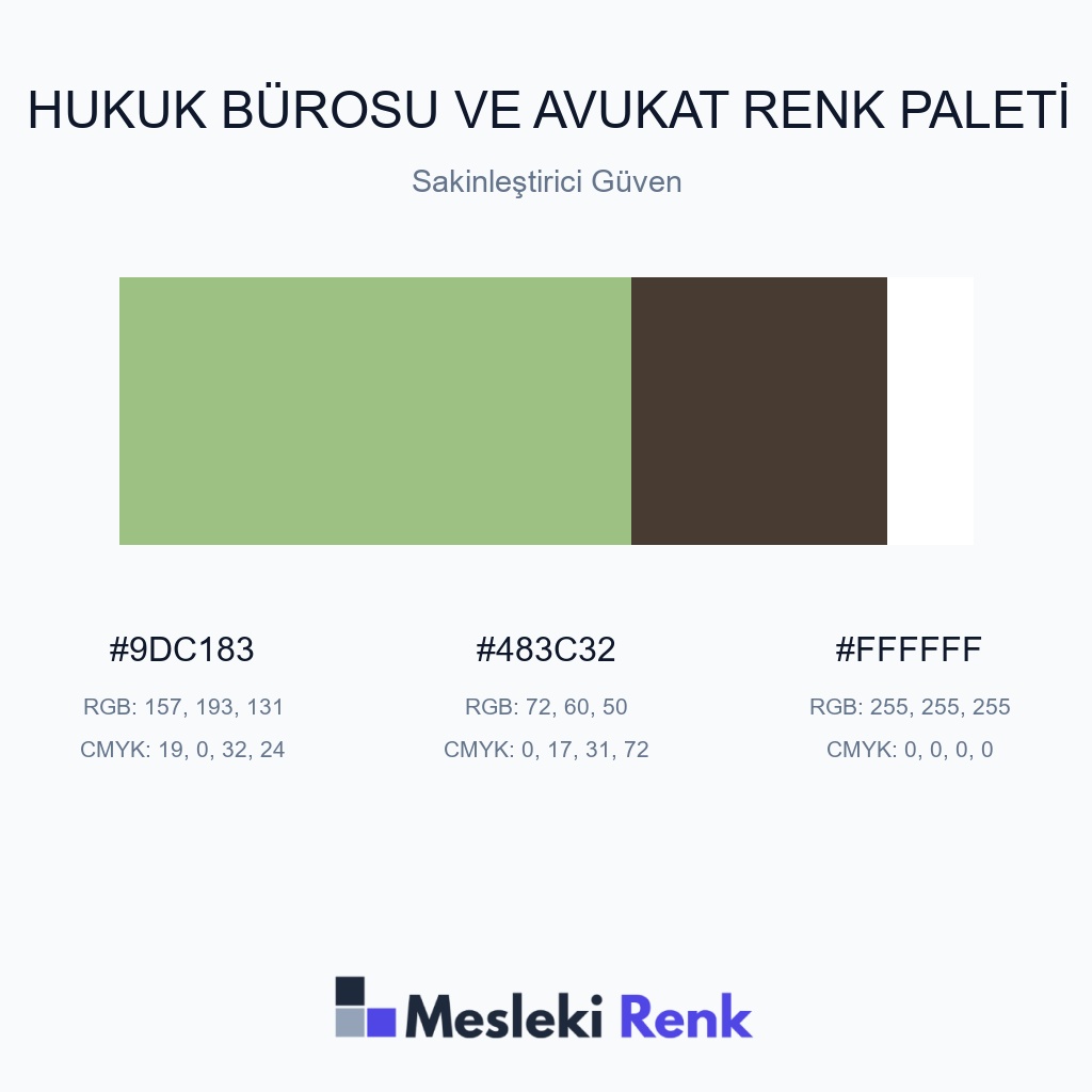 Hukuk Bürosu ve Avukat Sakinleştirici Güven Renk Paleti
