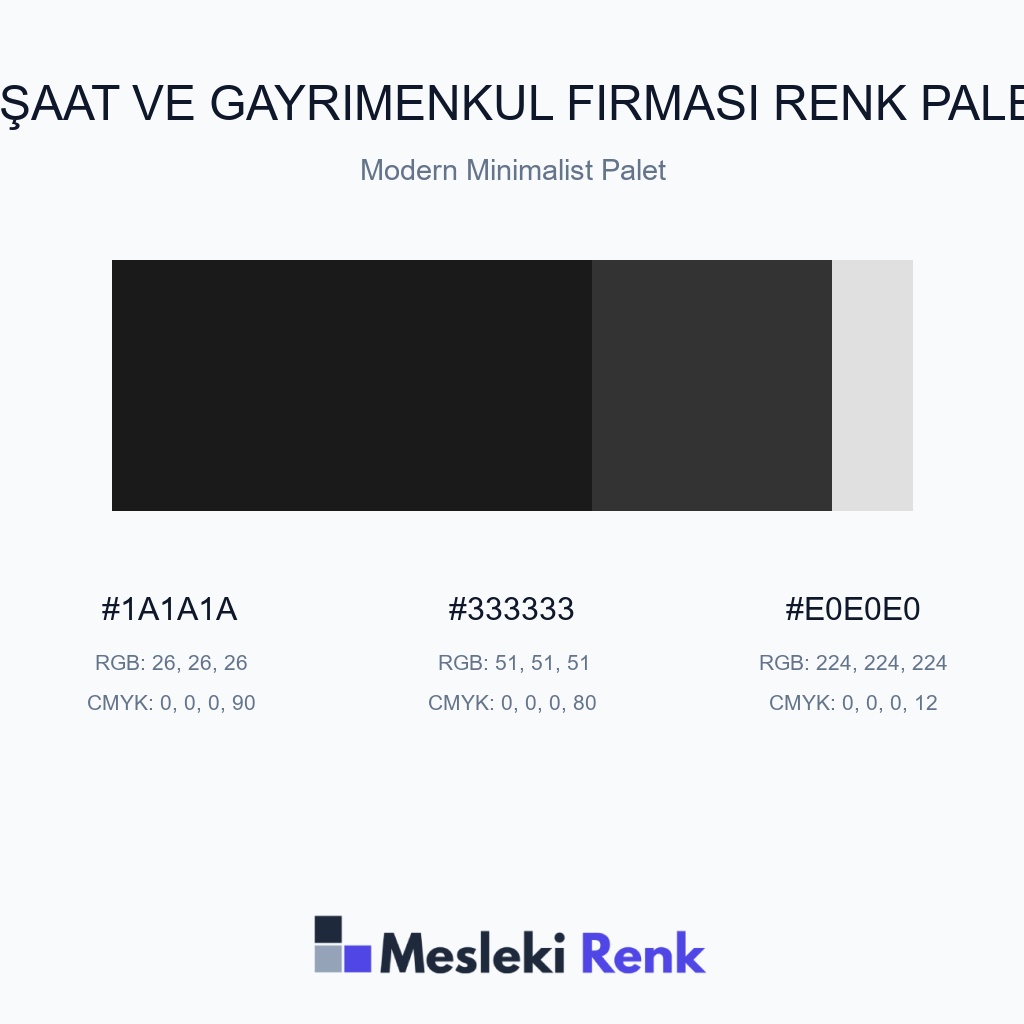 İnşaat ve Gayrimenkul Firması Modern Minimalist Palet Renk Paleti