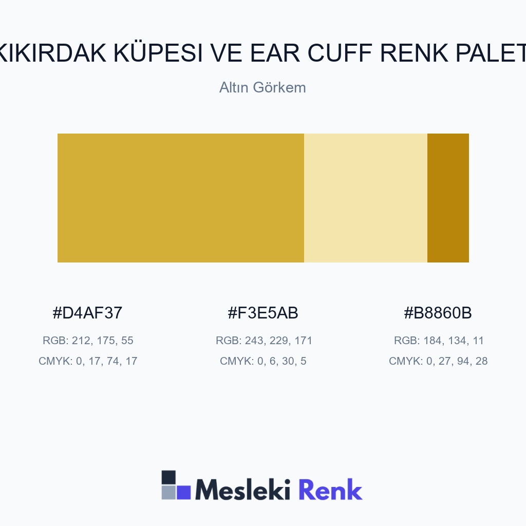 Kıkırdak Küpesi ve Ear Cuff Altın Görkem Renk Paleti
