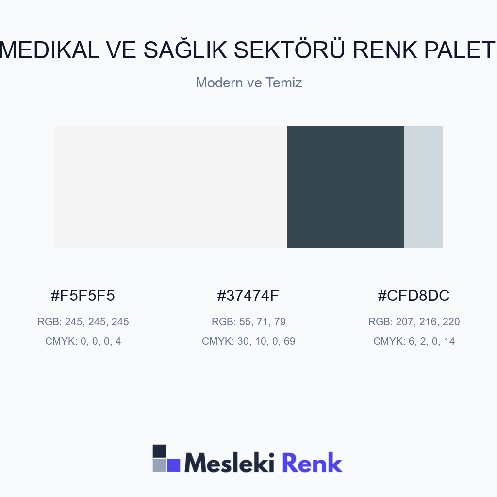 Medikal ve Sağlık Sektörü Modern ve Temiz Renk Paleti