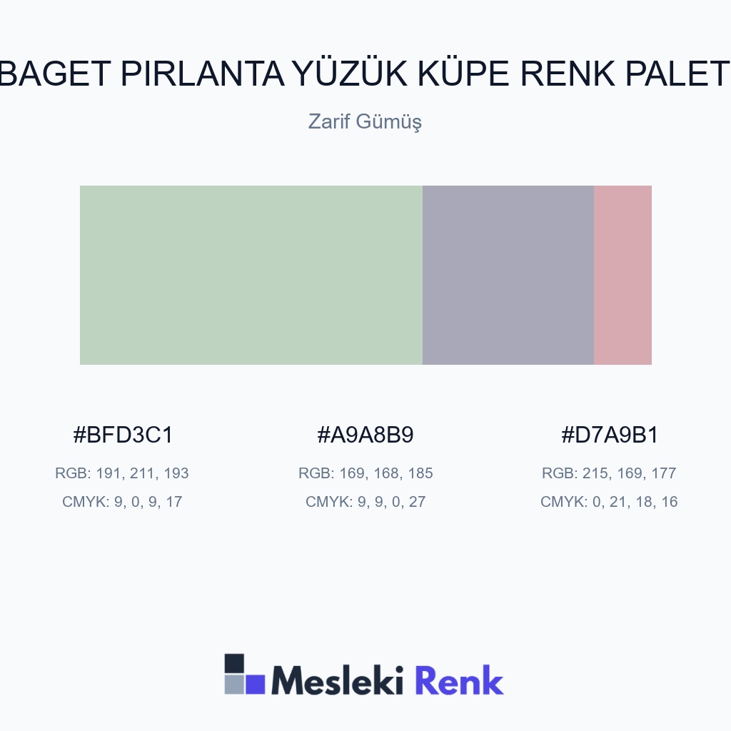 Baget Pırlanta Yüzük Küpe Zarif Gümüş Renk Paleti