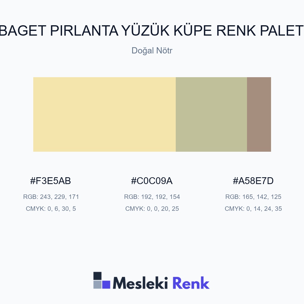 Baget Pırlanta Yüzük Küpe Doğal Nötr Renk Paleti