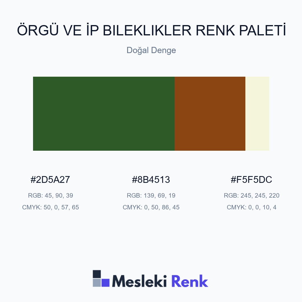 Örgü ve İp Bileklikler Doğal Denge Renk Paleti