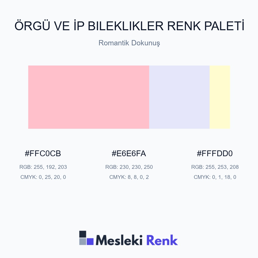 Örgü ve İp Bileklikler Romantik Dokunuş Renk Paleti