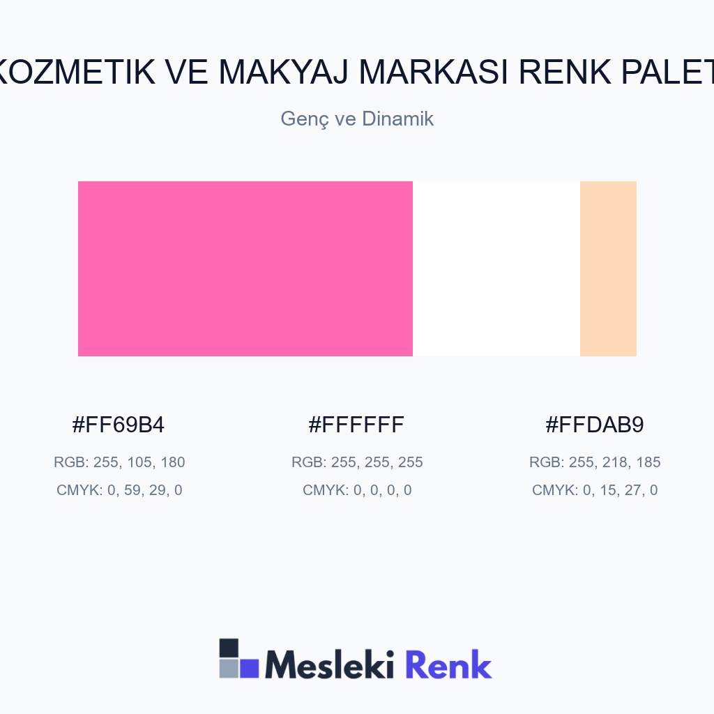 Kozmetik ve Makyaj Markası Genç ve Dinamik Renk Paleti