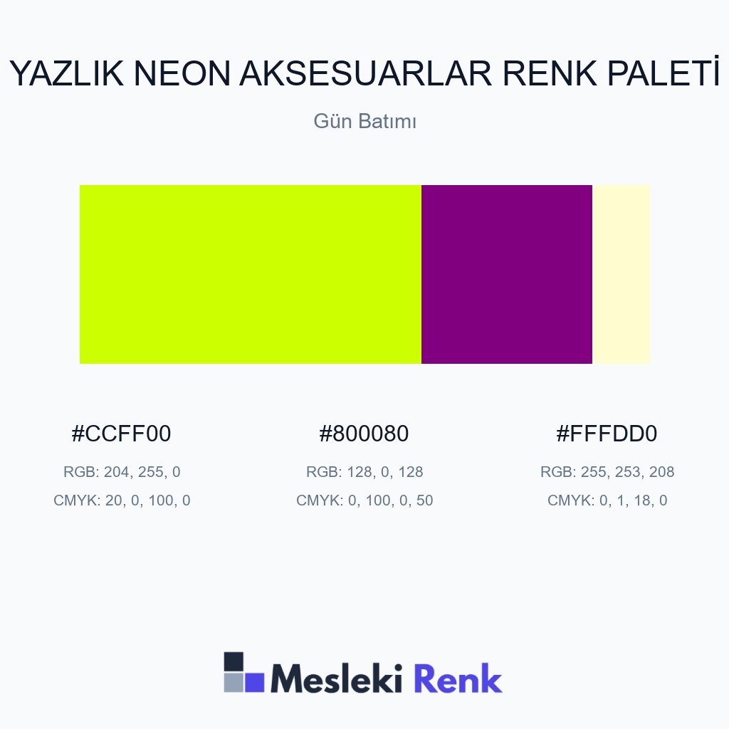 Yazlık Neon Aksesuarlar Gün Batımı Renk Paleti