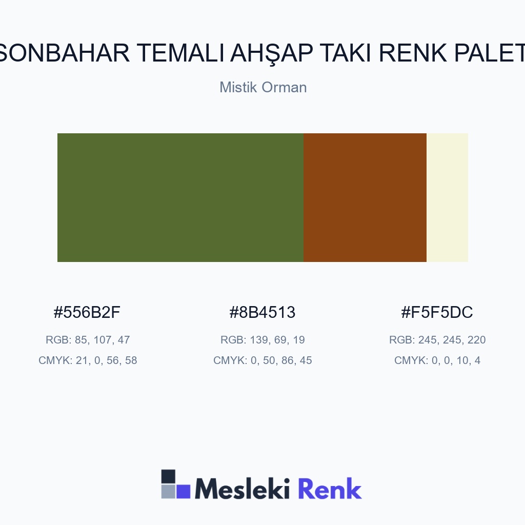 Sonbahar Temalı Ahşap Takı Mistik Orman Renk Paleti
