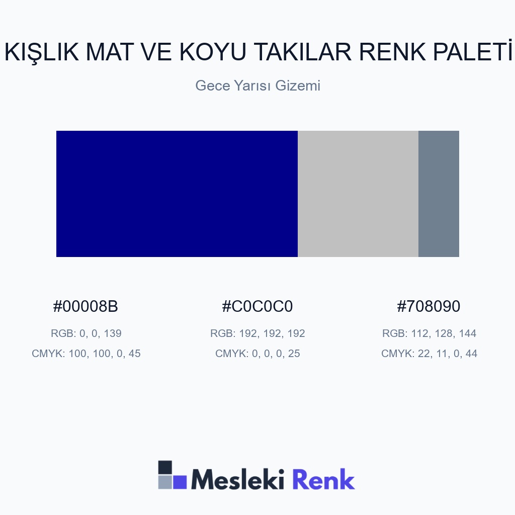 Kışlık Mat ve Koyu Takılar Gece Yarısı Gizemi Renk Paleti