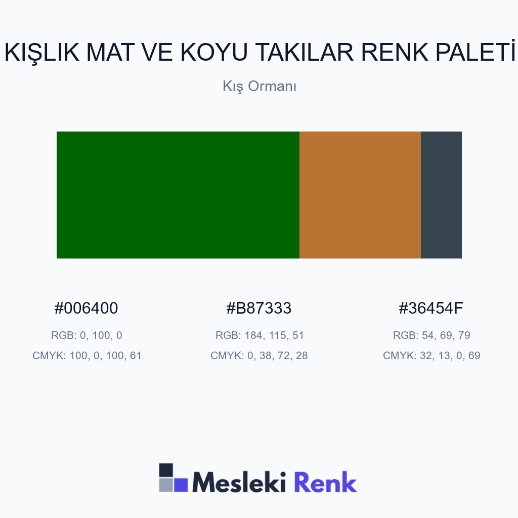 Kışlık Mat ve Koyu Takılar Kış Ormanı Renk Paleti