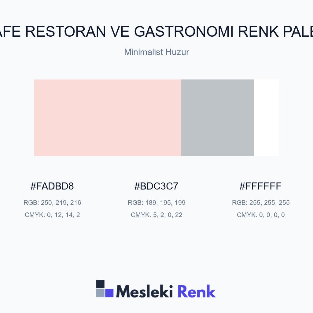 Kafe Restoran ve Gastronomi Minimalist Huzur Renk Paleti