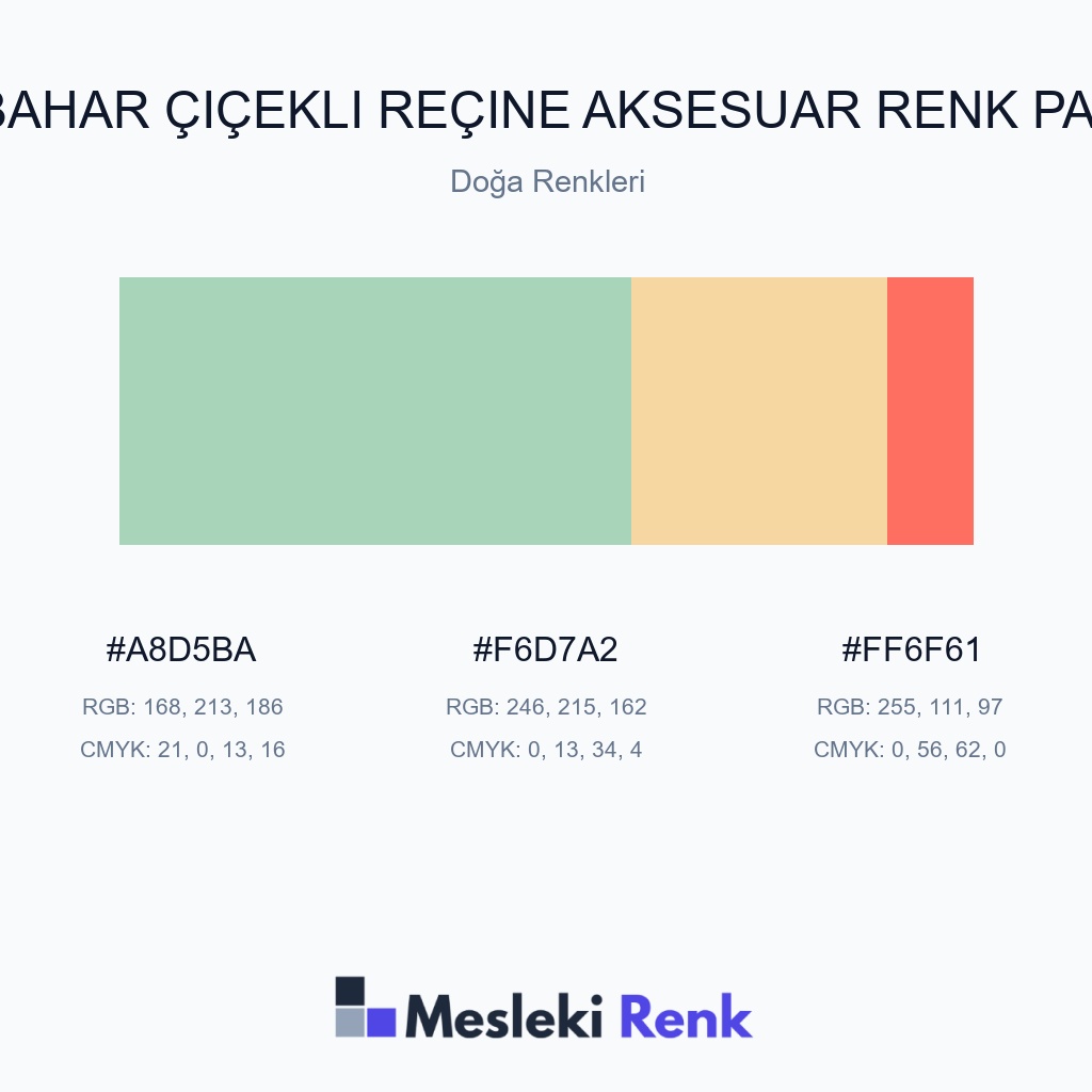 İlkbahar Çiçekli Reçine Aksesuar Doğa Renkleri Renk Paleti