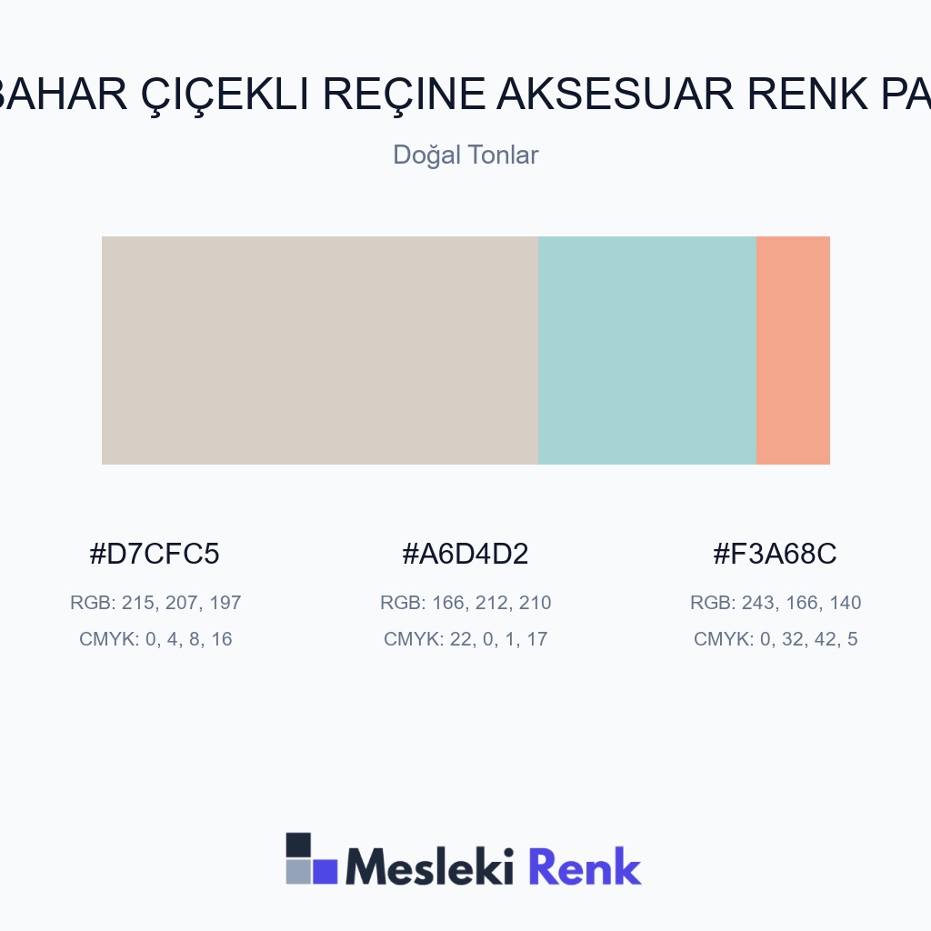 İlkbahar Çiçekli Reçine Aksesuar Doğal Tonlar Renk Paleti