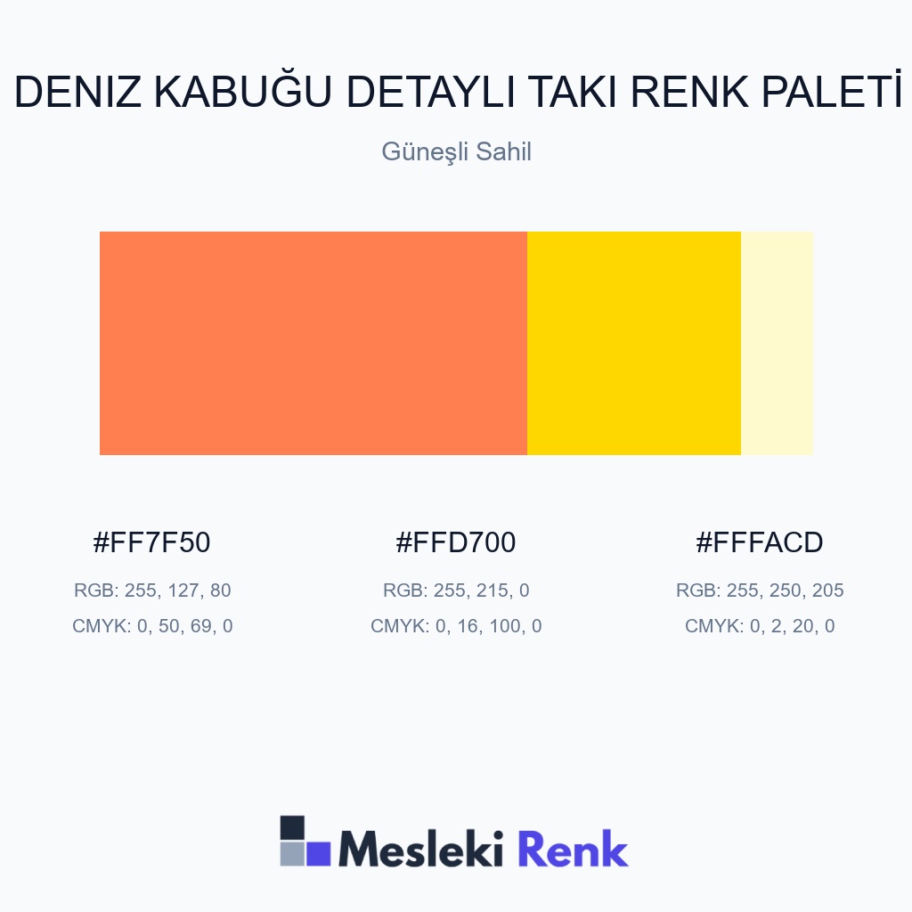 Deniz Kabuğu Detaylı Takı Güneşli Sahil Renk Paleti