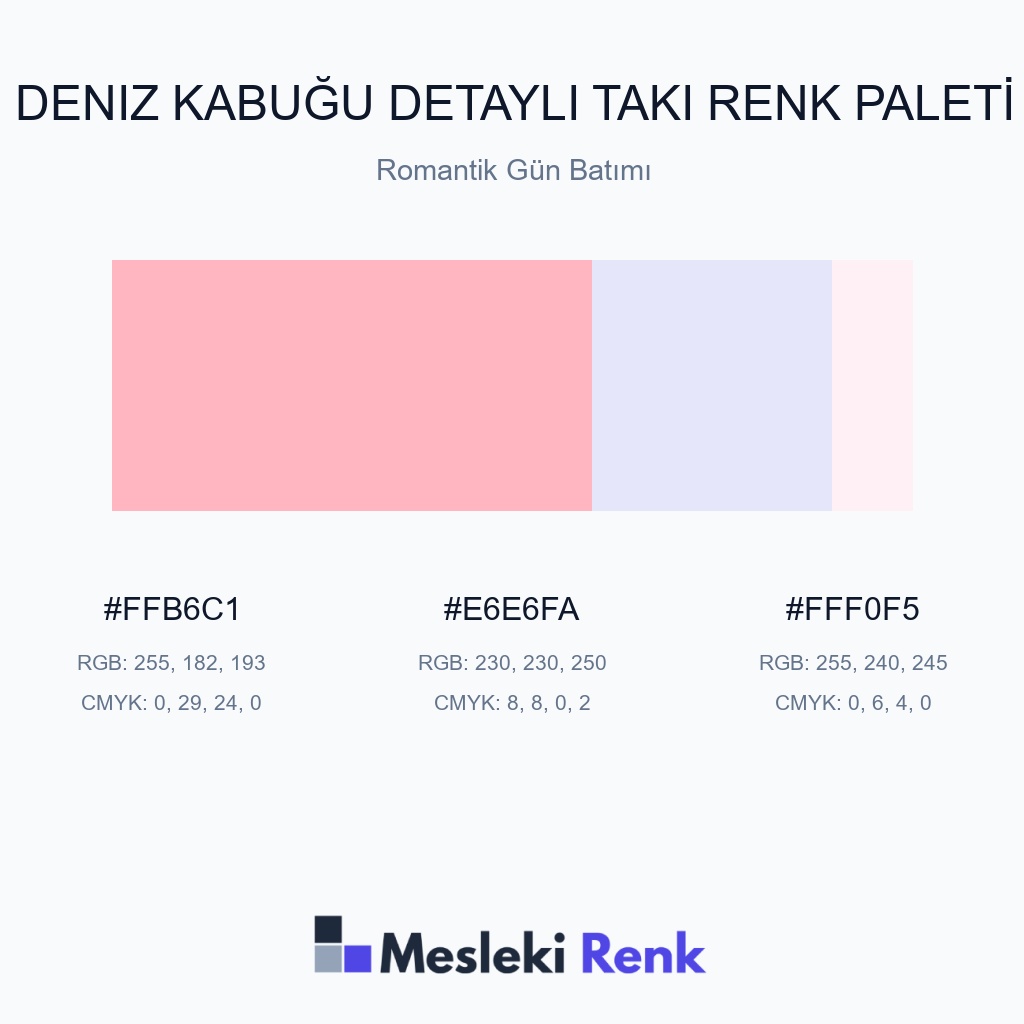 Deniz Kabuğu Detaylı Takı Romantik Gün Batımı Renk Paleti