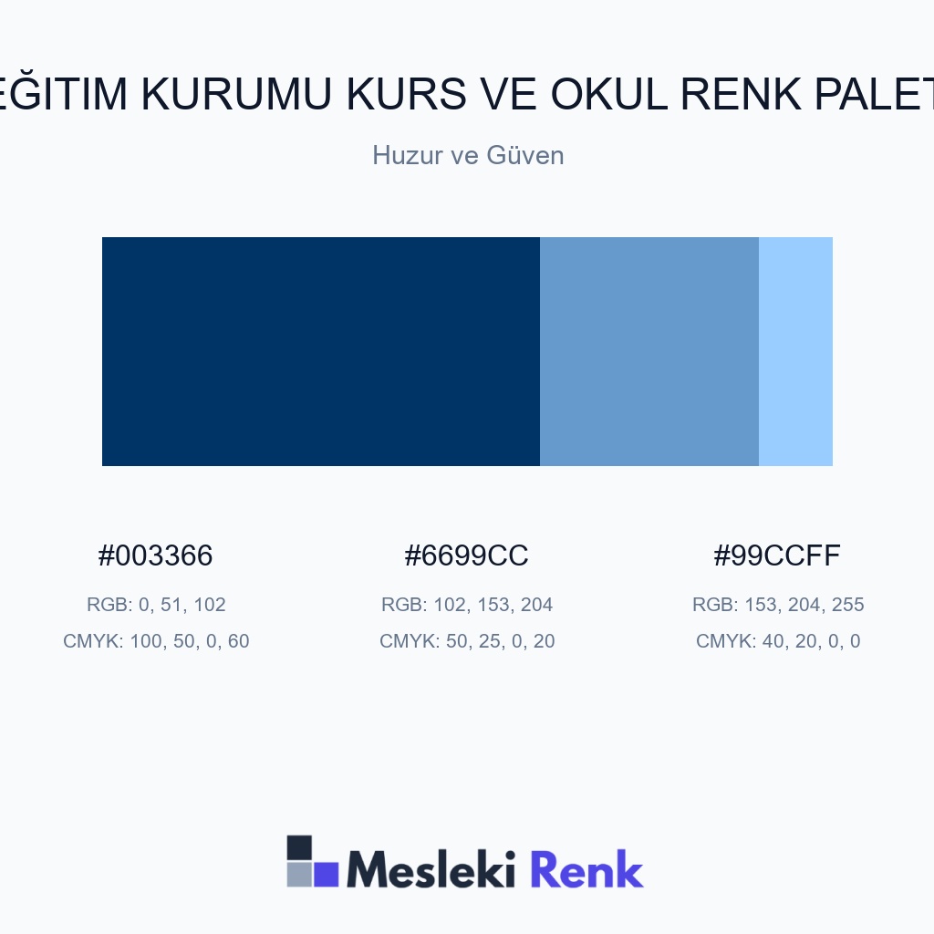 Eğitim Kurumu Kurs ve Okul Huzur ve Güven Renk Paleti