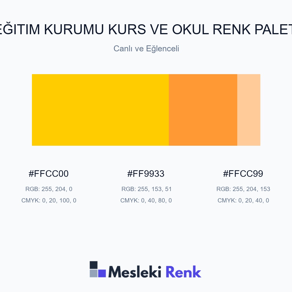 Eğitim Kurumu Kurs ve Okul Canlı ve Eğlenceli Renk Paleti
