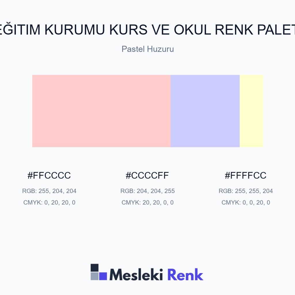 Eğitim Kurumu Kurs ve Okul Pastel Huzuru Renk Paleti