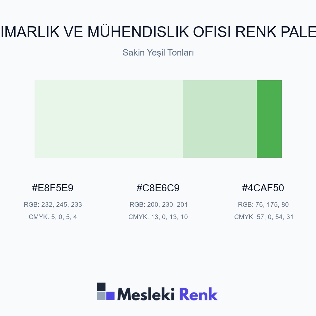 Mimarlık ve Mühendislik Ofisi Sakin Yeşil Tonları Renk Paleti