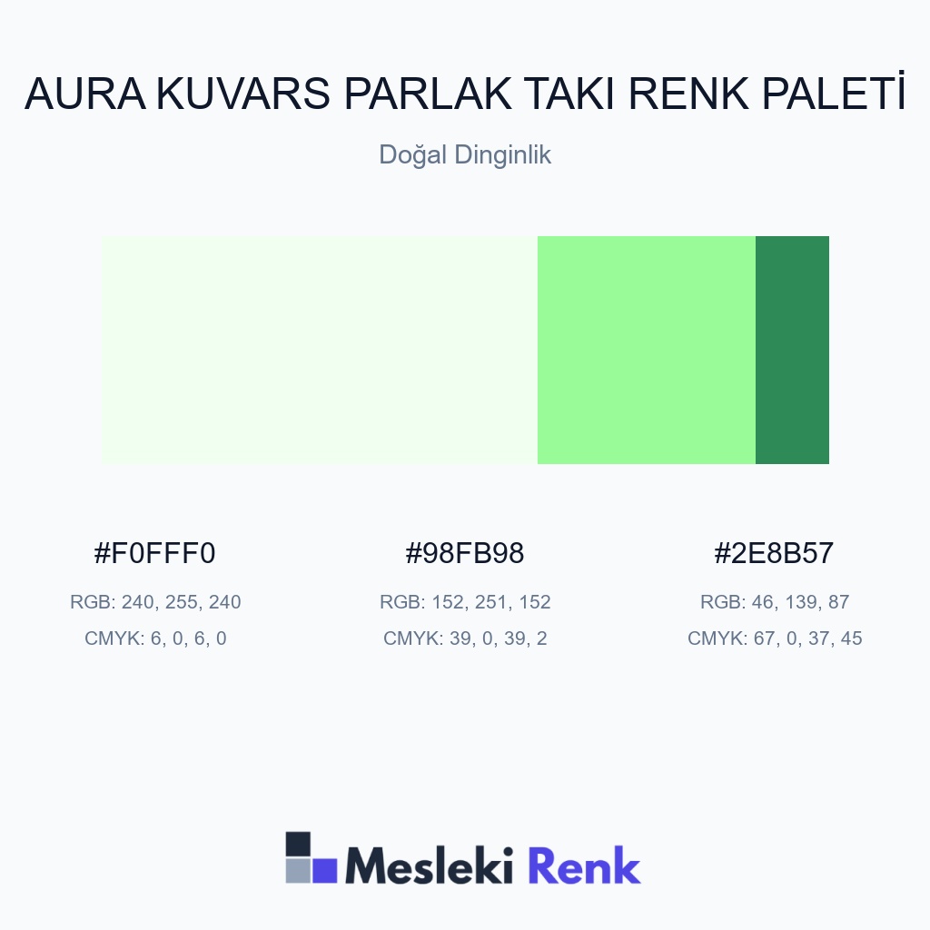 Aura Kuvars Parlak Takı Doğal Dinginlik Renk Paleti