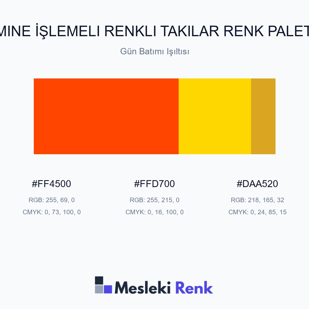 Mine İşlemeli Renkli Takılar Gün Batımı Işıltısı Renk Paleti