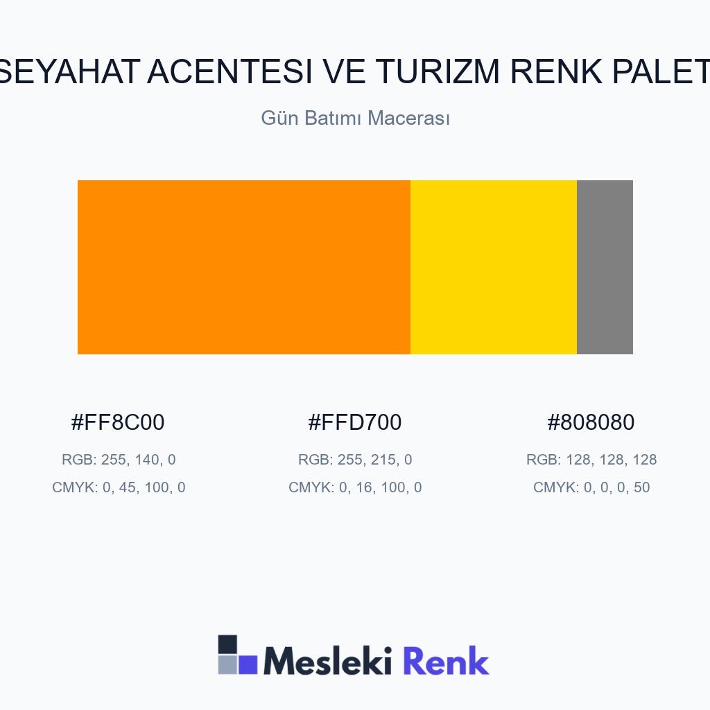Seyahat Acentesi ve Turizm Gün Batımı Macerası Renk Paleti