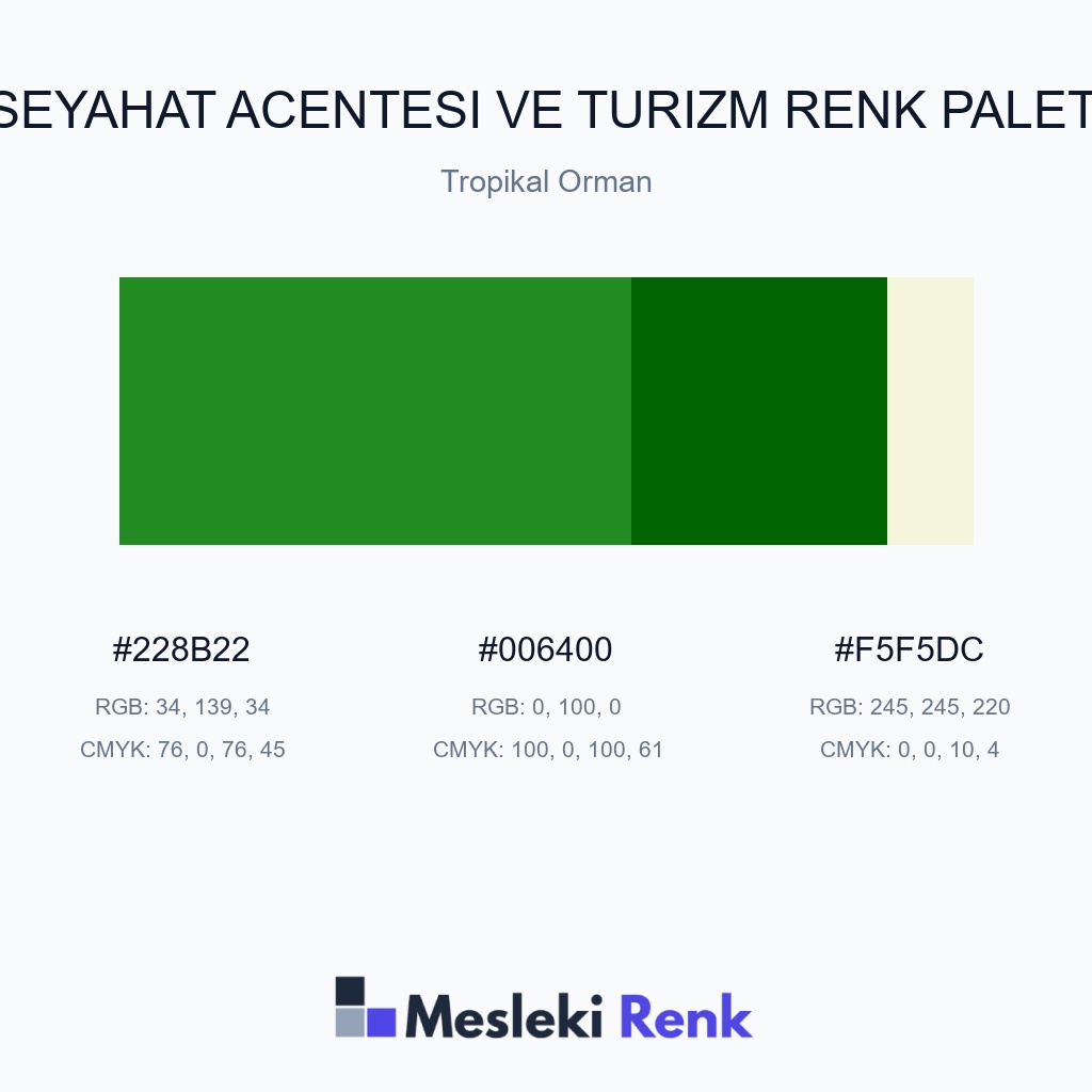 Seyahat Acentesi ve Turizm Tropikal Orman Renk Paleti