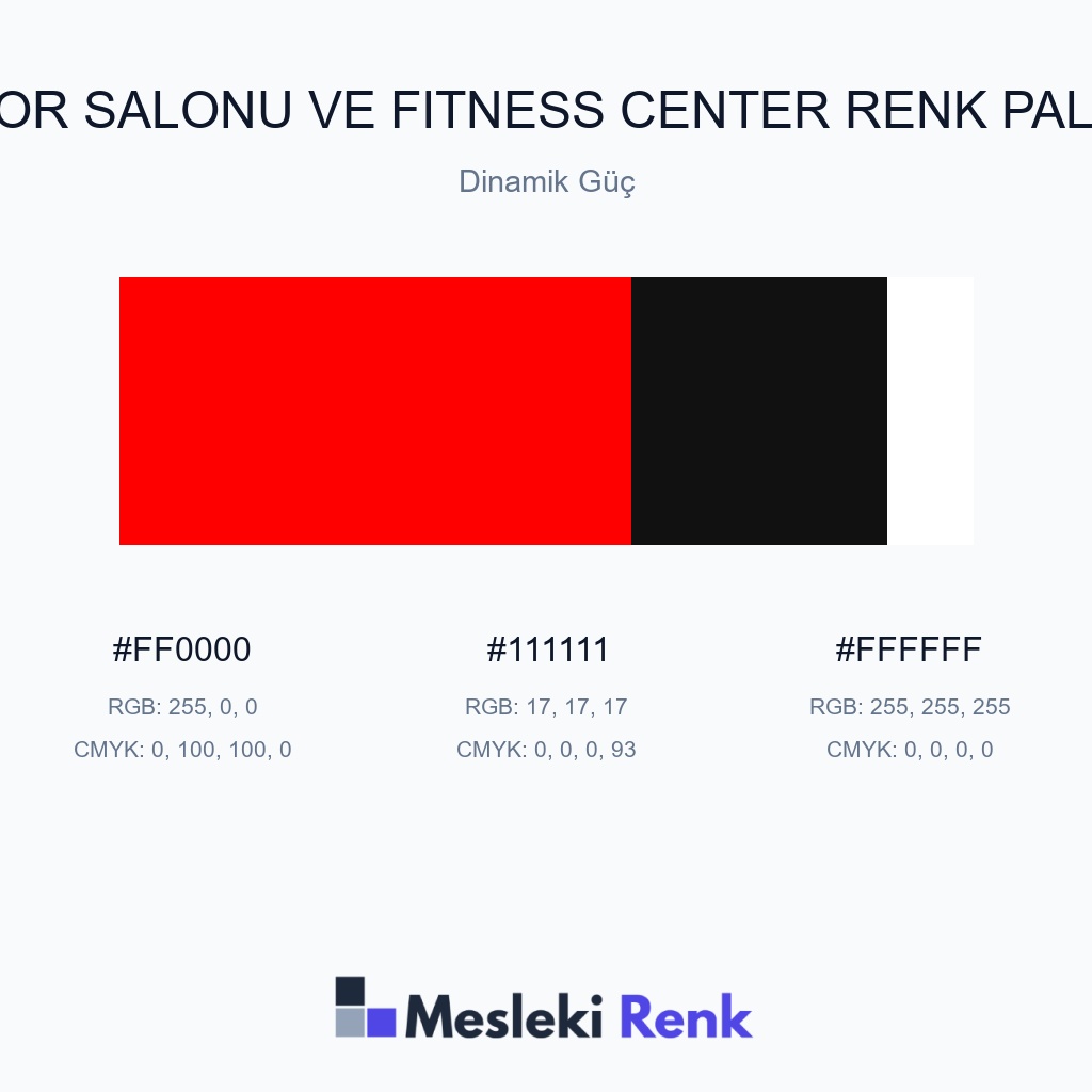 Spor Salonu ve Fitness Center Dinamik Güç Renk Paleti